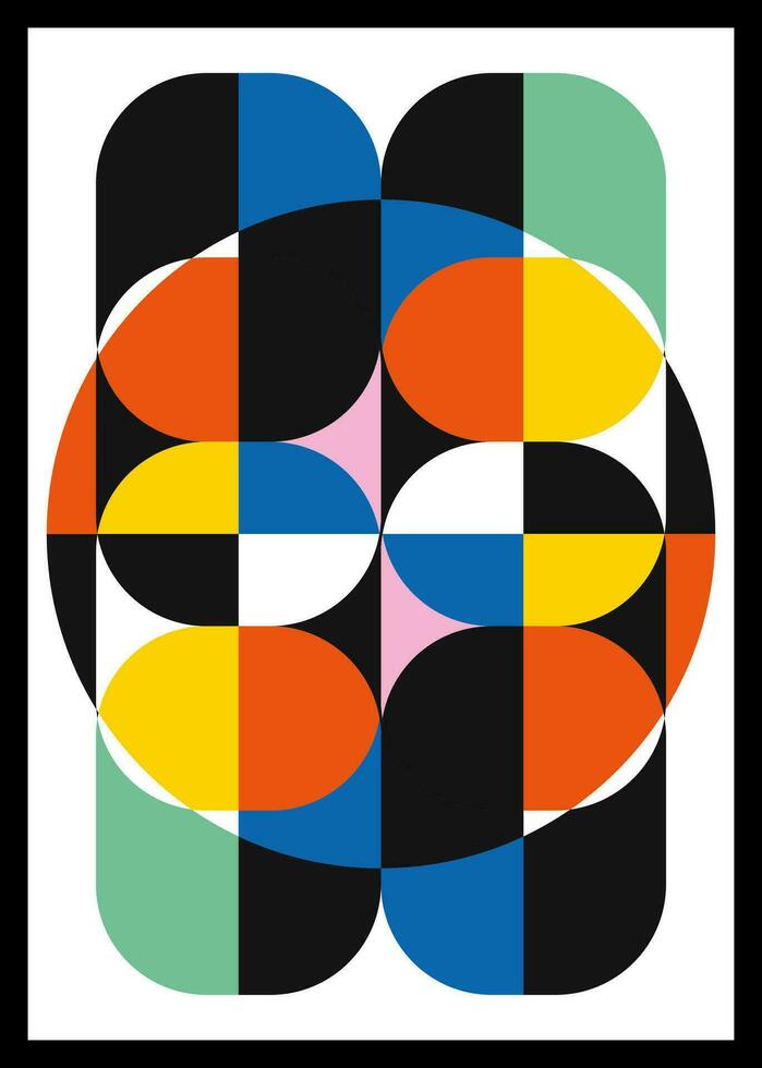 minimal retro geometrisch Design Plakate. zeitgenössisch Kunst Mauer Dekoration. geometrisch Formen Poster Startseite Hintergrund. vektor
