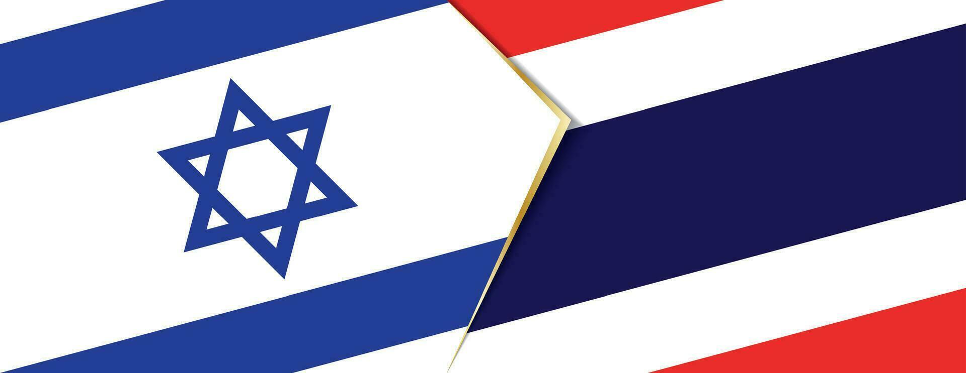 Israel och thailand flaggor, två vektor flaggor.