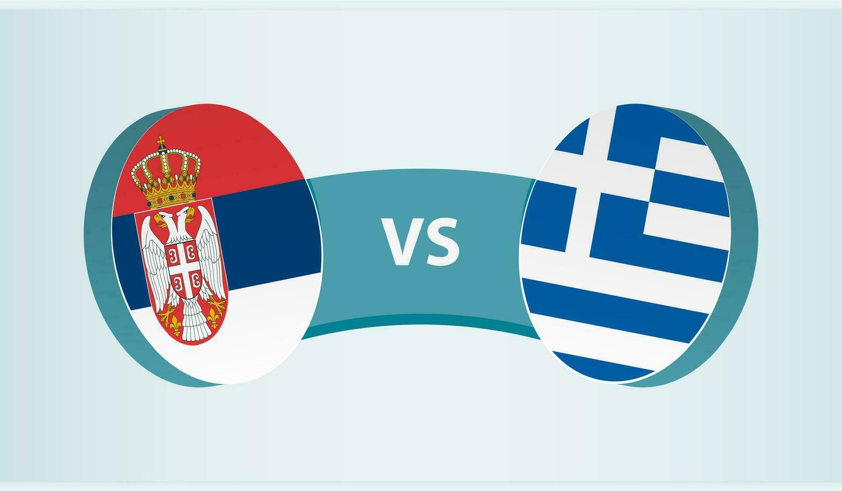 Serbien gegen Griechenland, Mannschaft Sport Wettbewerb Konzept. vektor