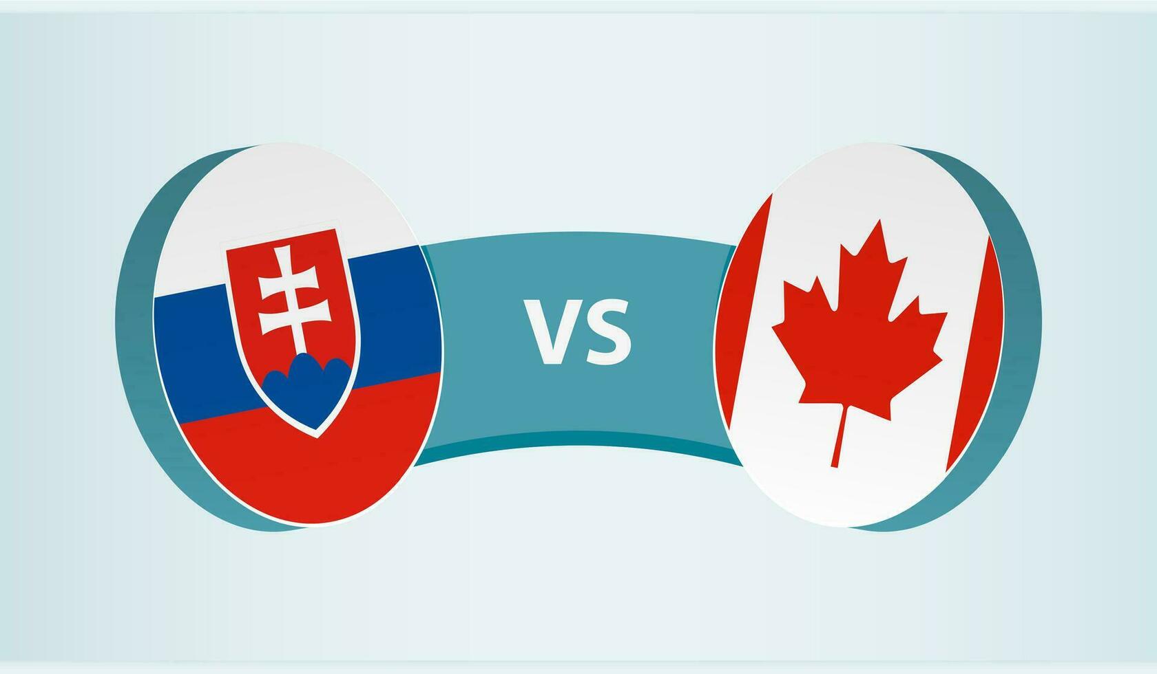 slovakia mot Kanada, team sporter konkurrens begrepp. vektor