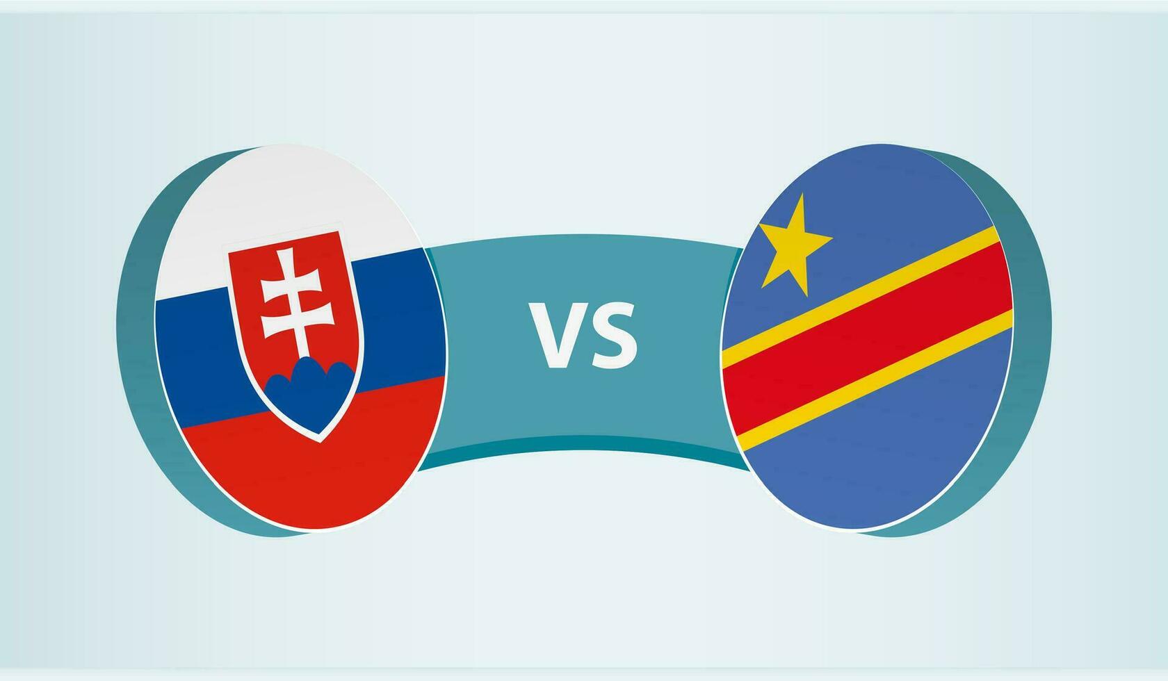 Slowakei gegen DR Kongo, Mannschaft Sport Wettbewerb Konzept. vektor