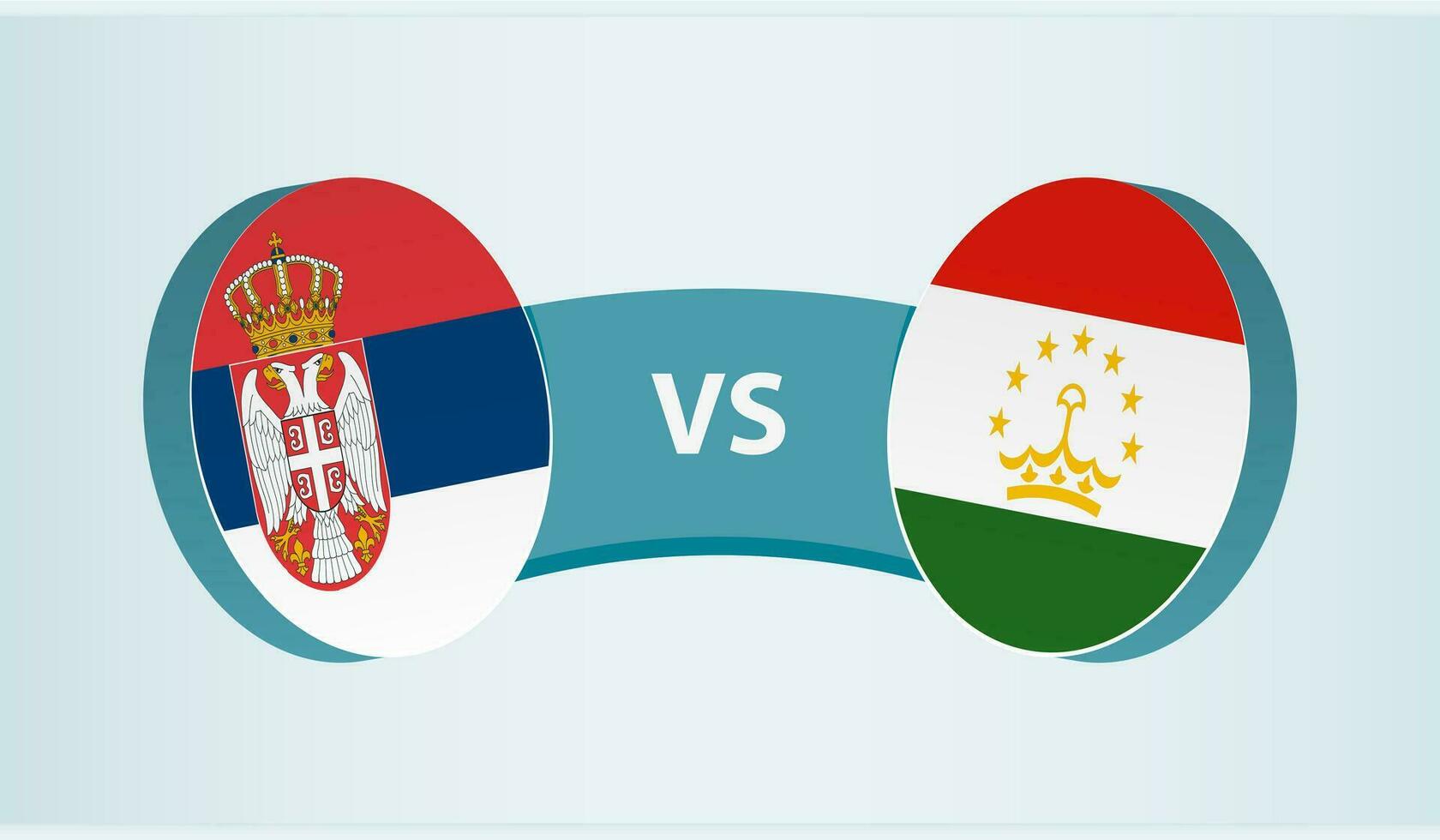 Serbien gegen Tadschikistan, Mannschaft Sport Wettbewerb Konzept. vektor