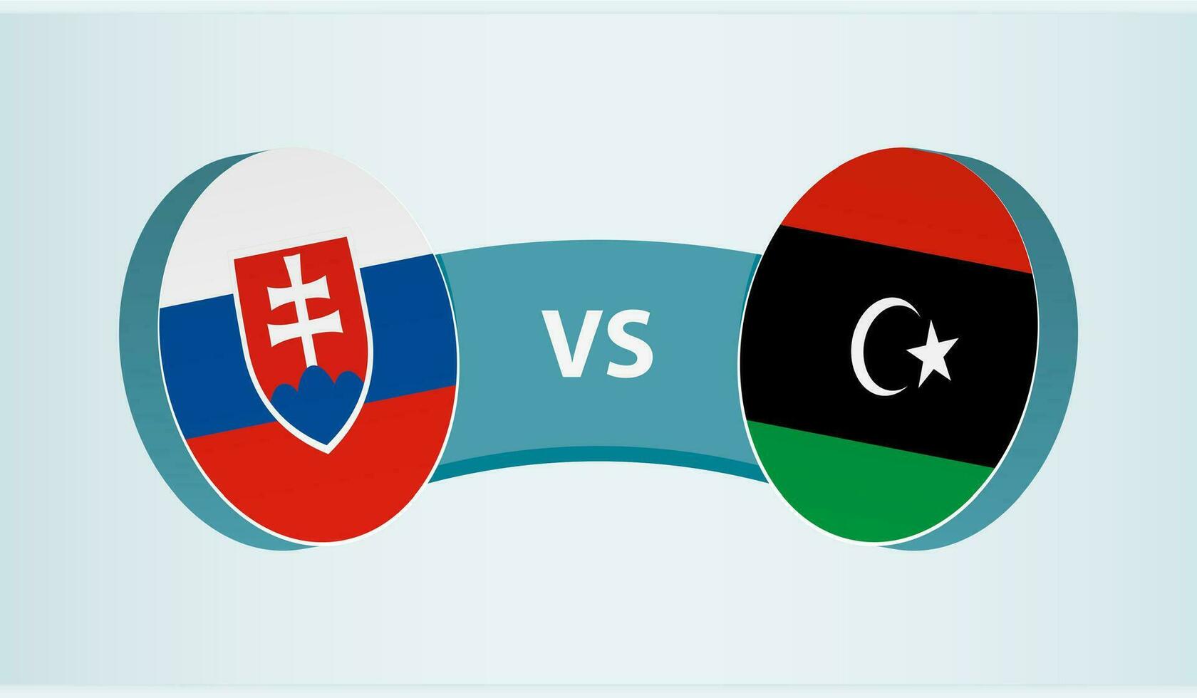 Slowakei gegen Libyen, Mannschaft Sport Wettbewerb Konzept. vektor