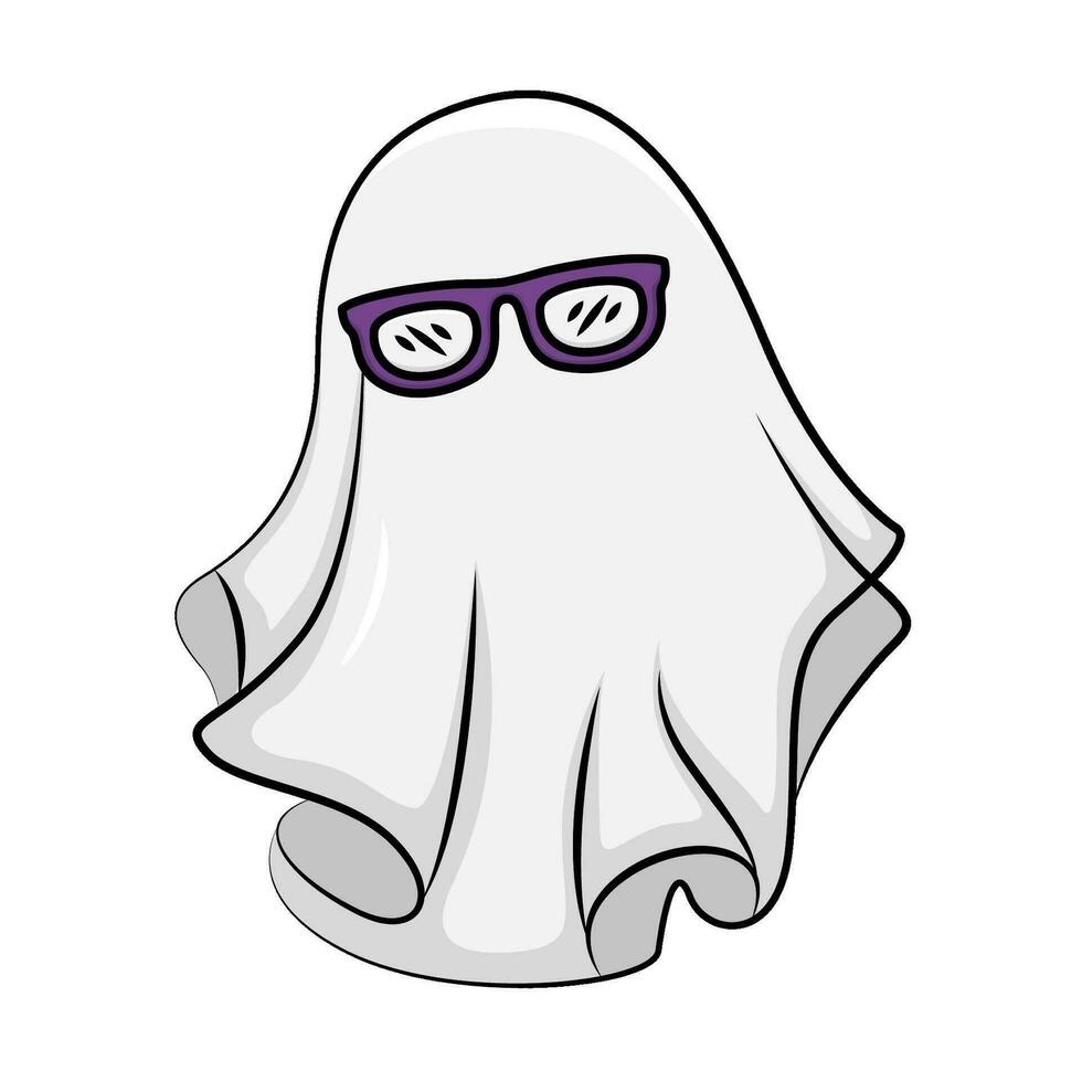 Geist mit Brille Halloween Illustration vektor