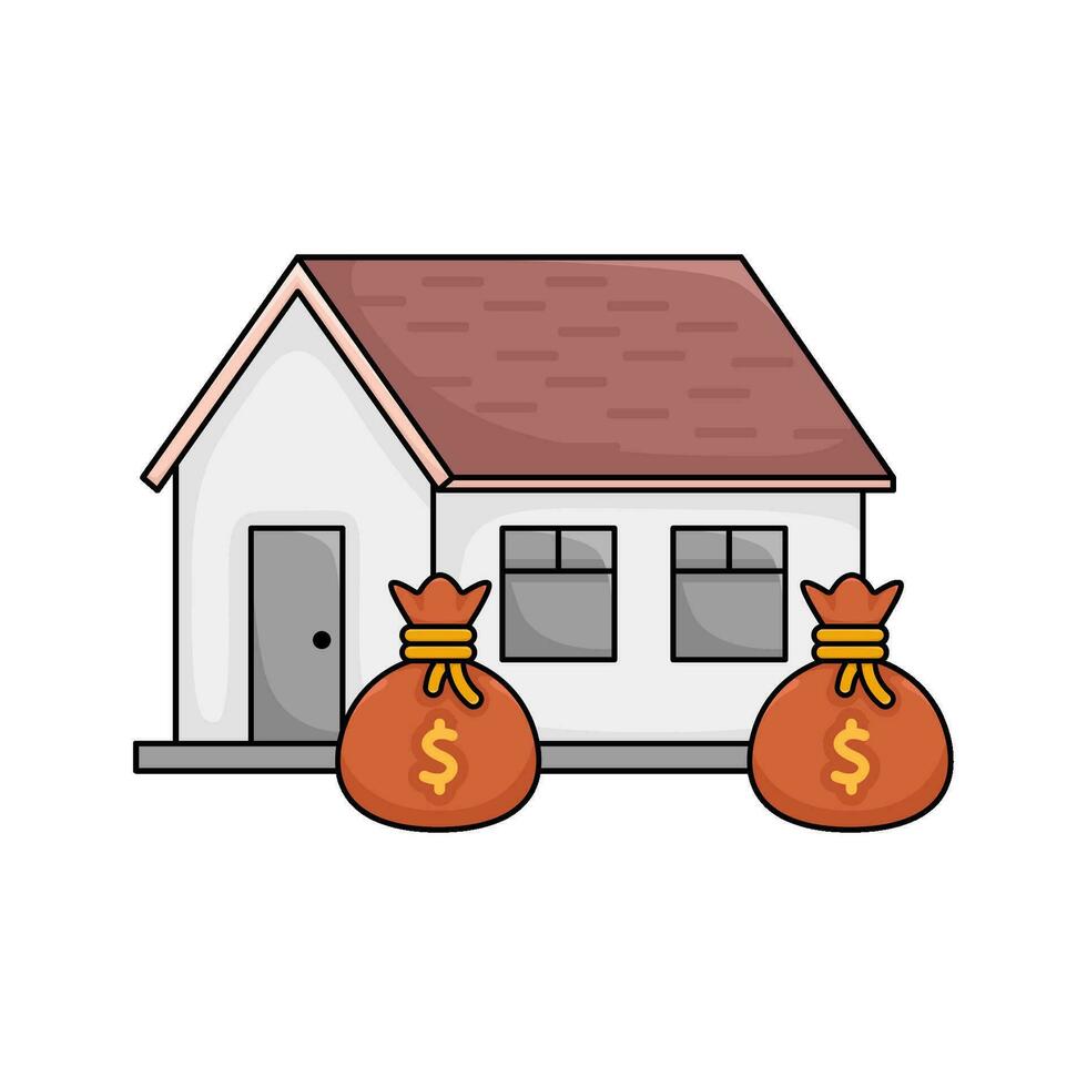 Zuhause Gebäude mit Geld Tasche Illustration vektor
