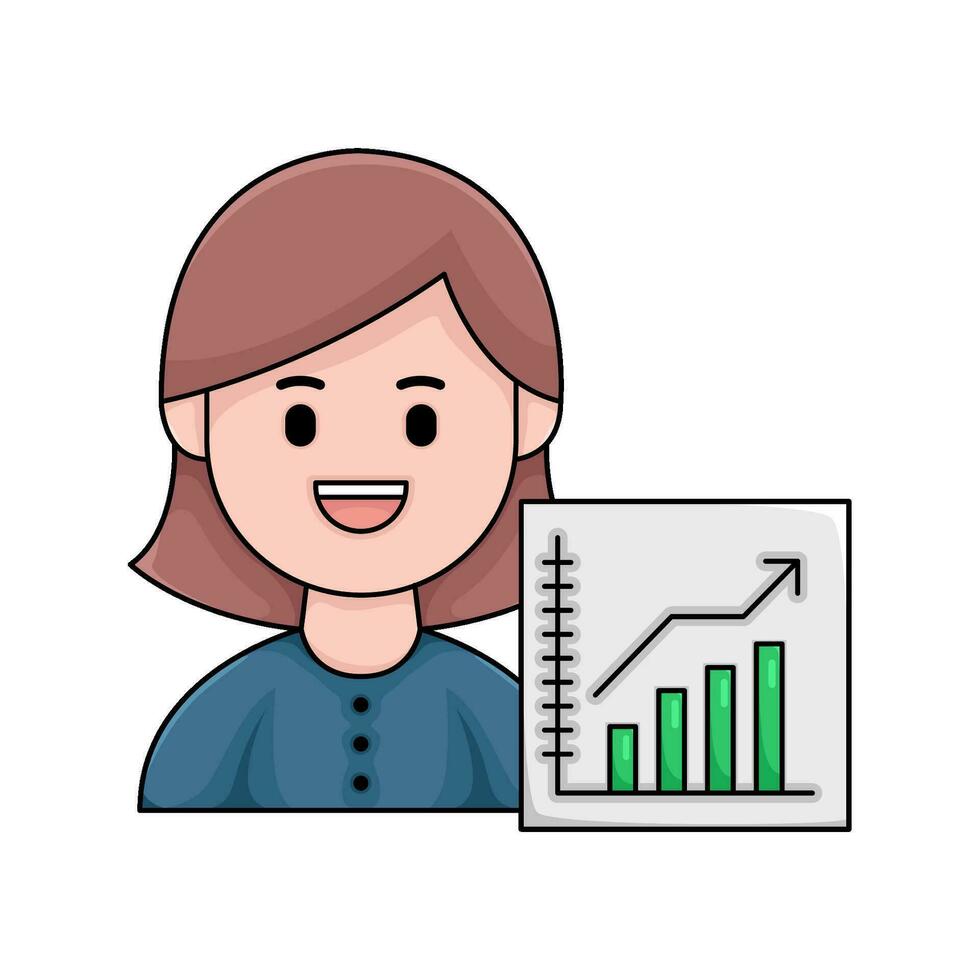 Investor mit Diagramm Grafik Illustration vektor