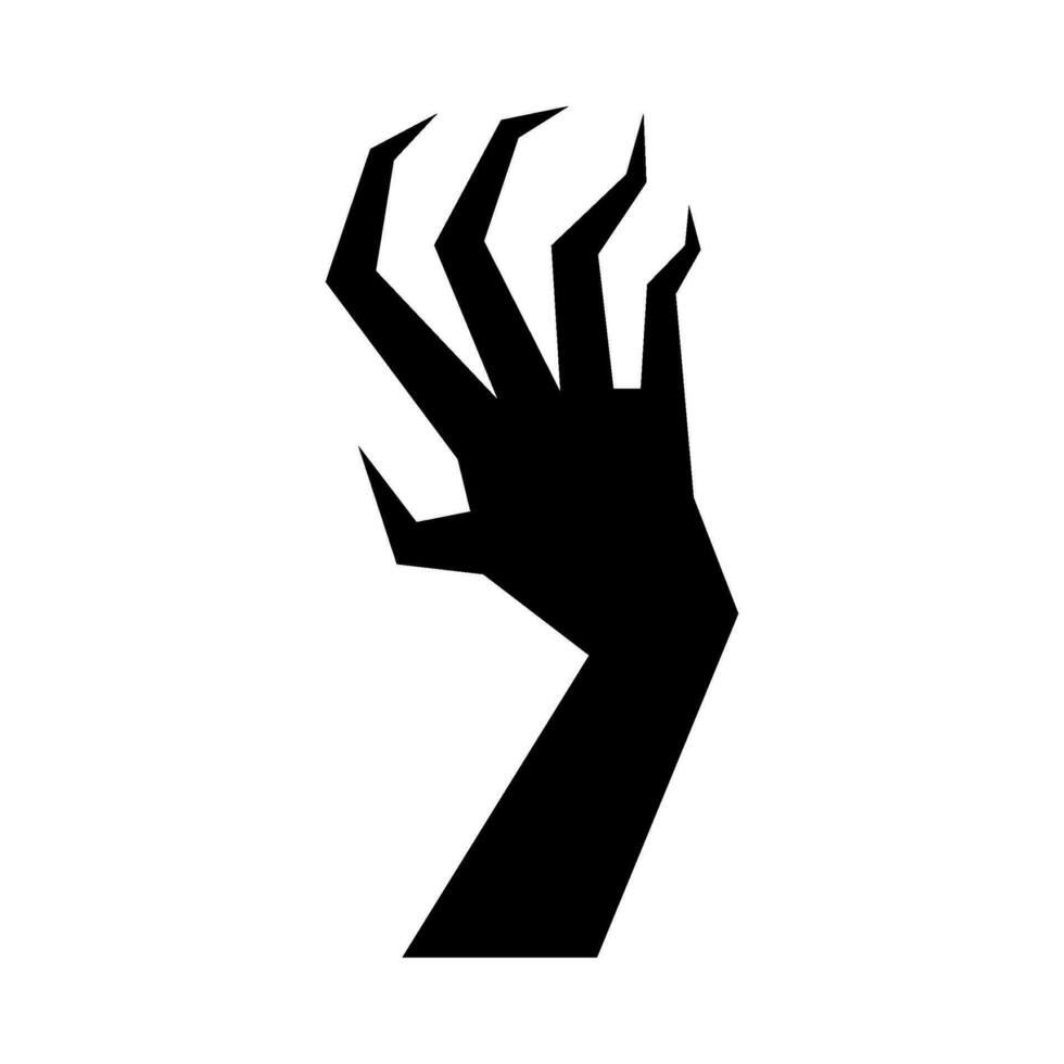 silhuett illustration av en kuslig odöda hand vektor