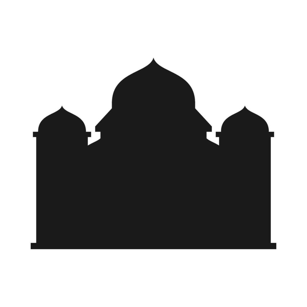 flache illustration des islamischen moscheengebäudes vektor