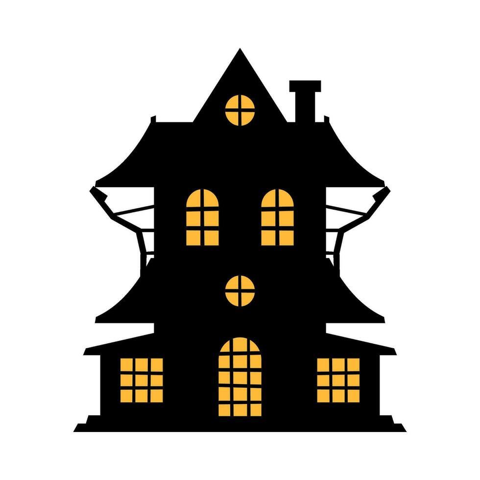 skrämmande slott halloween platt illustration vektor