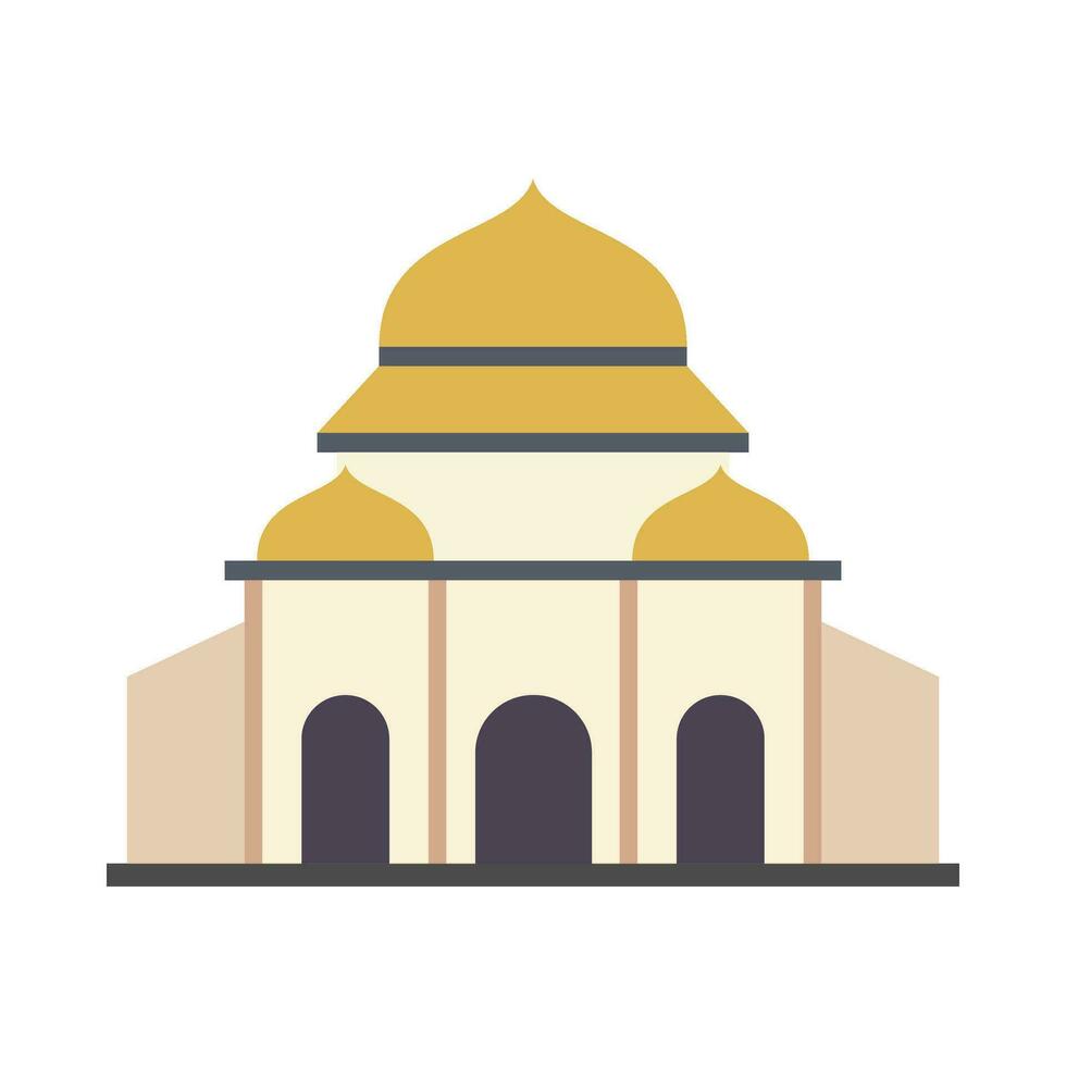 islamisk moské bygga platt illustration vektor