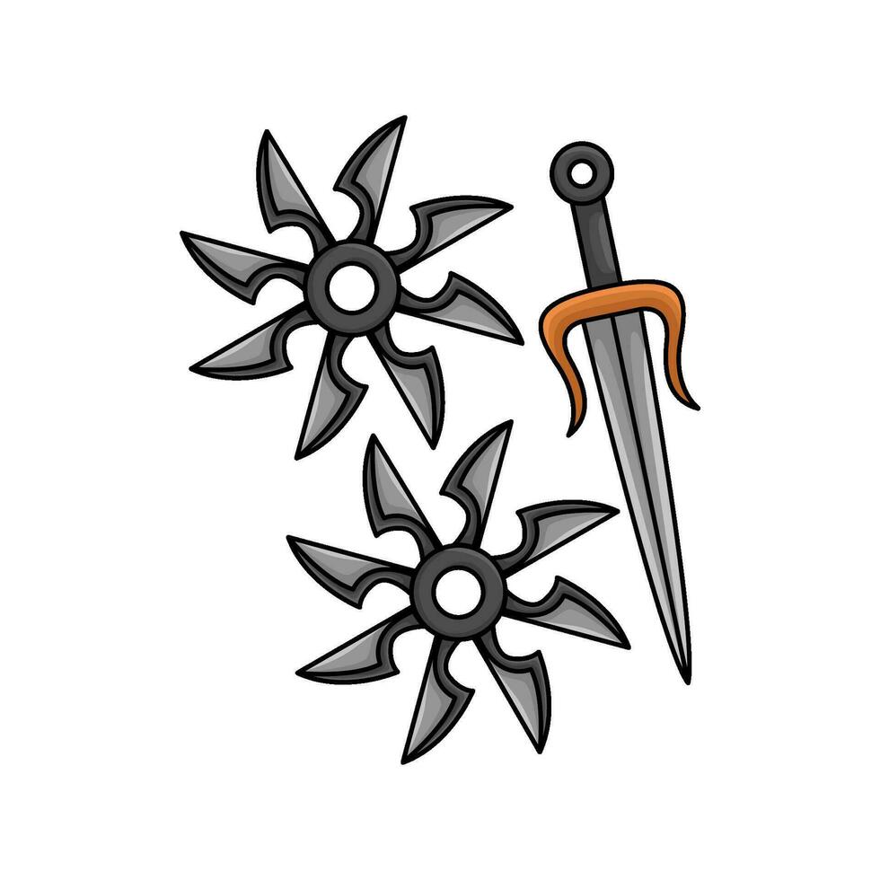 Schwert mit Shuriken Illustration vektor