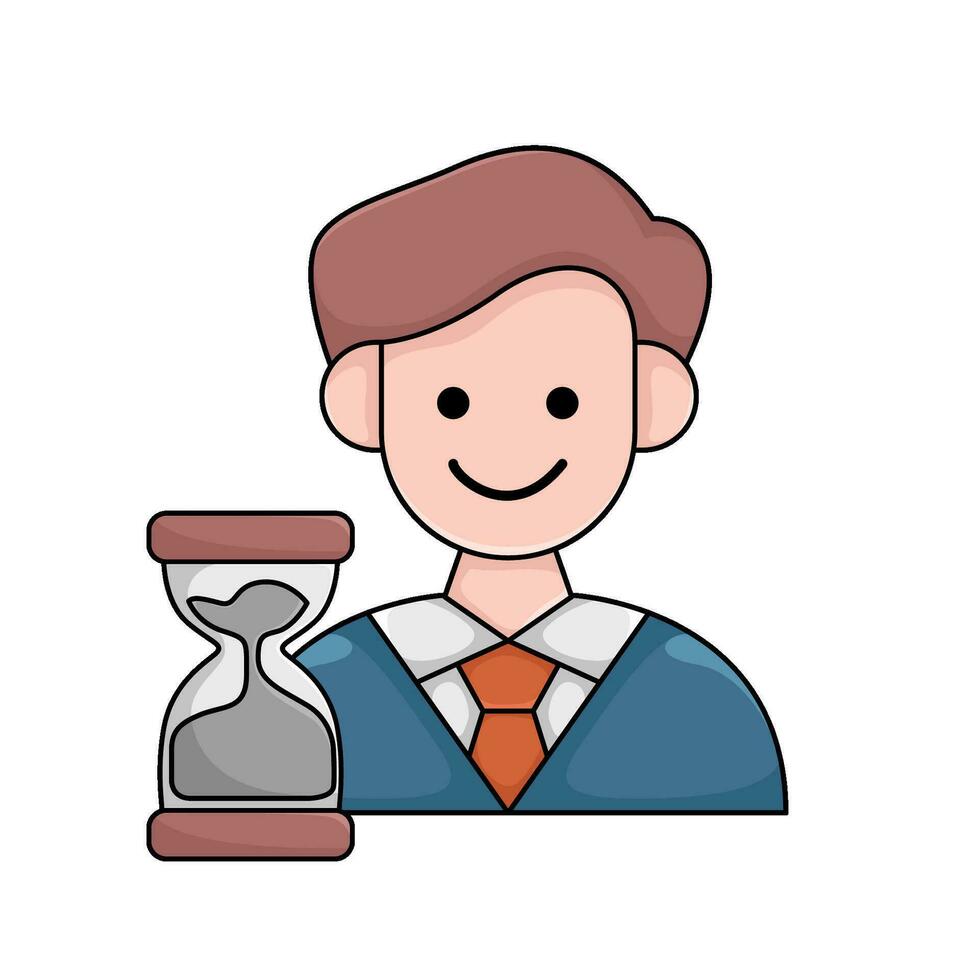 Investor mit Sanduhr Illustration vektor