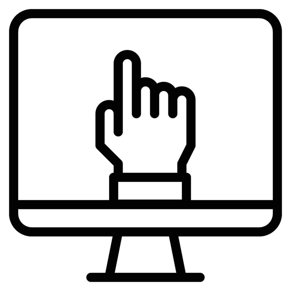 Zahlen mit Desktop Computer Symbol . Linie Vektor Illustration