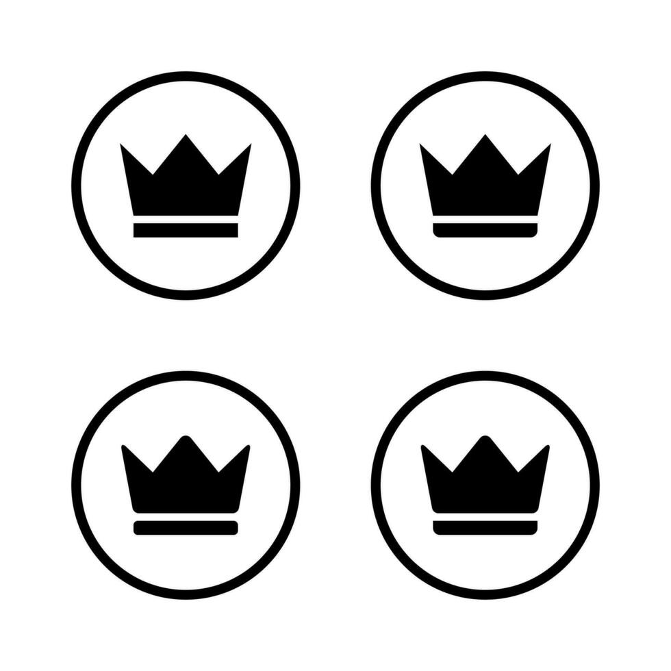 Krone, Prämie Symbol Vektor im Kreis Linie. vip Symbol