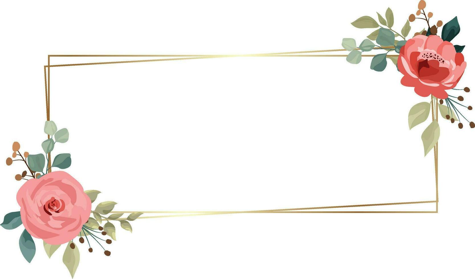Hochzeit Blume Rahmen mit Blume Strauß, Hochzeit Einladung Dekoration oder Gruß Karte vektor