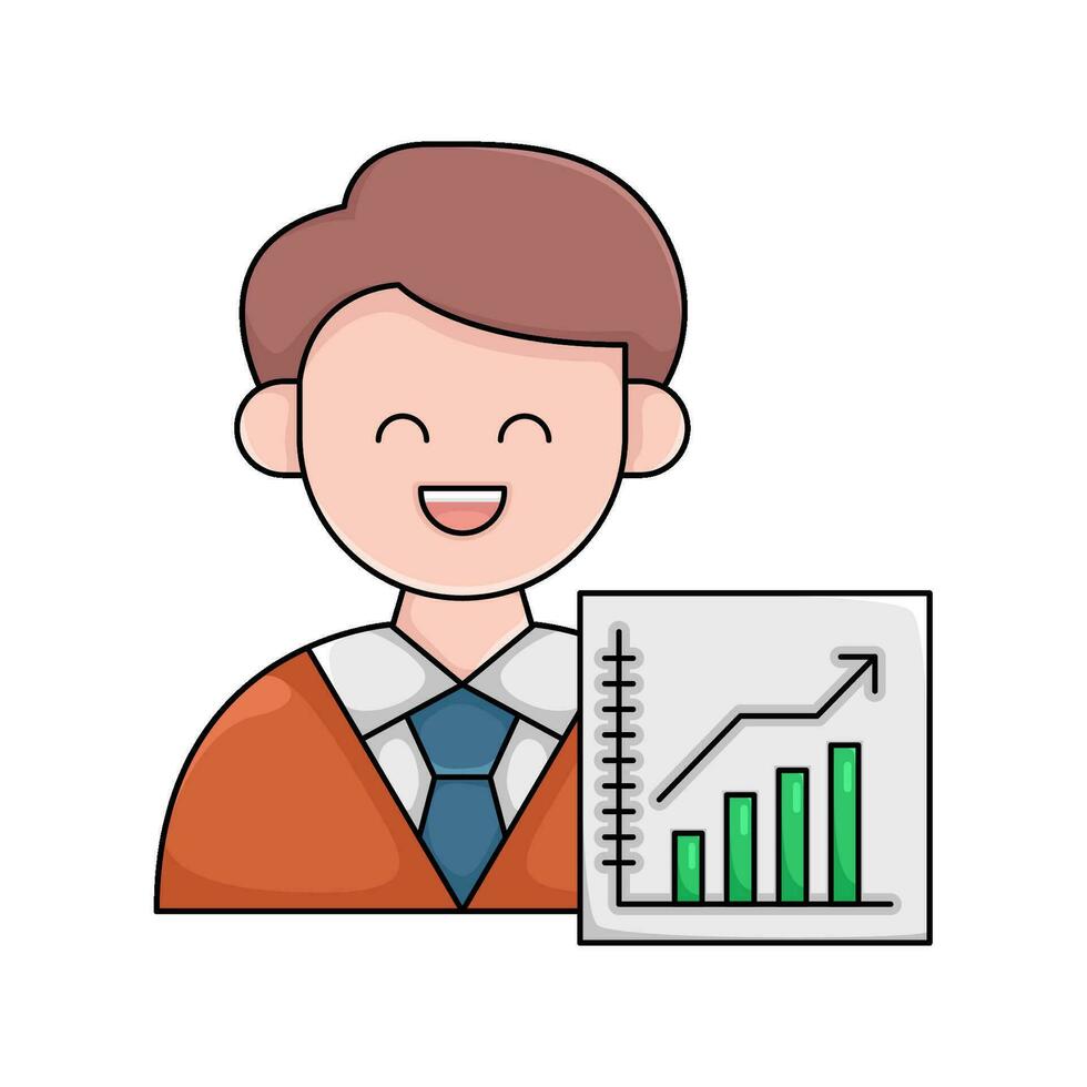 Investor mit Diagramm Grafik Illustration vektor