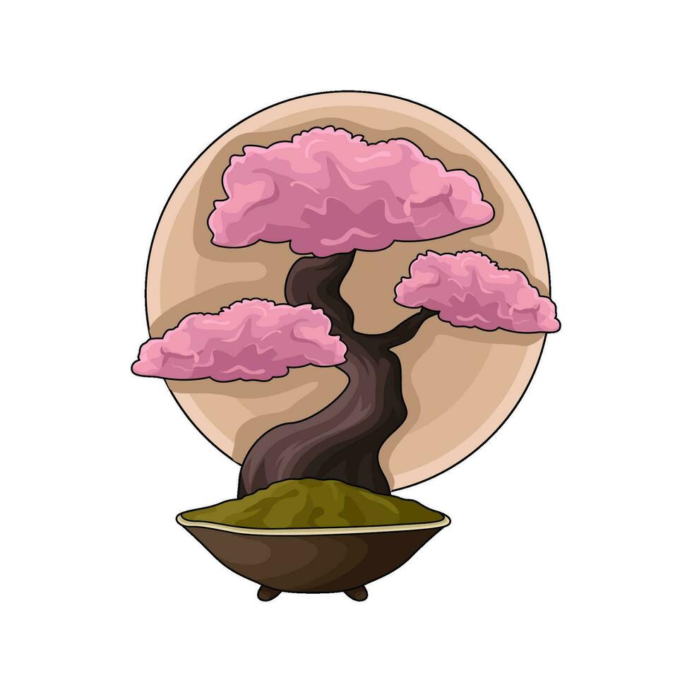 bonsai blomma illustration vektor