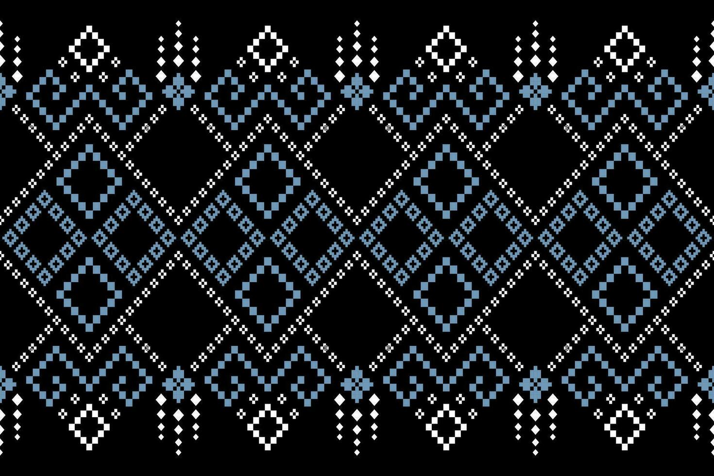 indigo Marin blå geometrisk traditionell etnisk mönster ikat sömlös mönster gräns abstrakt design för tyg skriva ut trasa klänning matta gardiner och sarong aztec afrikansk indisk indonesiska vektor