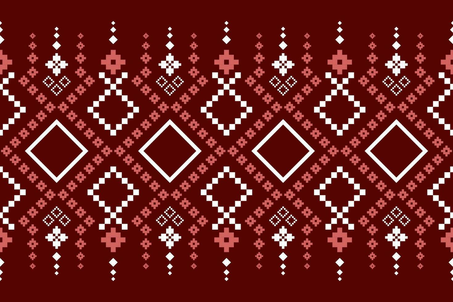 röd traditionell etnisk mönster paisley blomma ikat bakgrund abstrakt aztec afrikansk indonesiska indisk sömlös mönster för tyg skriva ut trasa klänning matta gardiner och sarong vektor