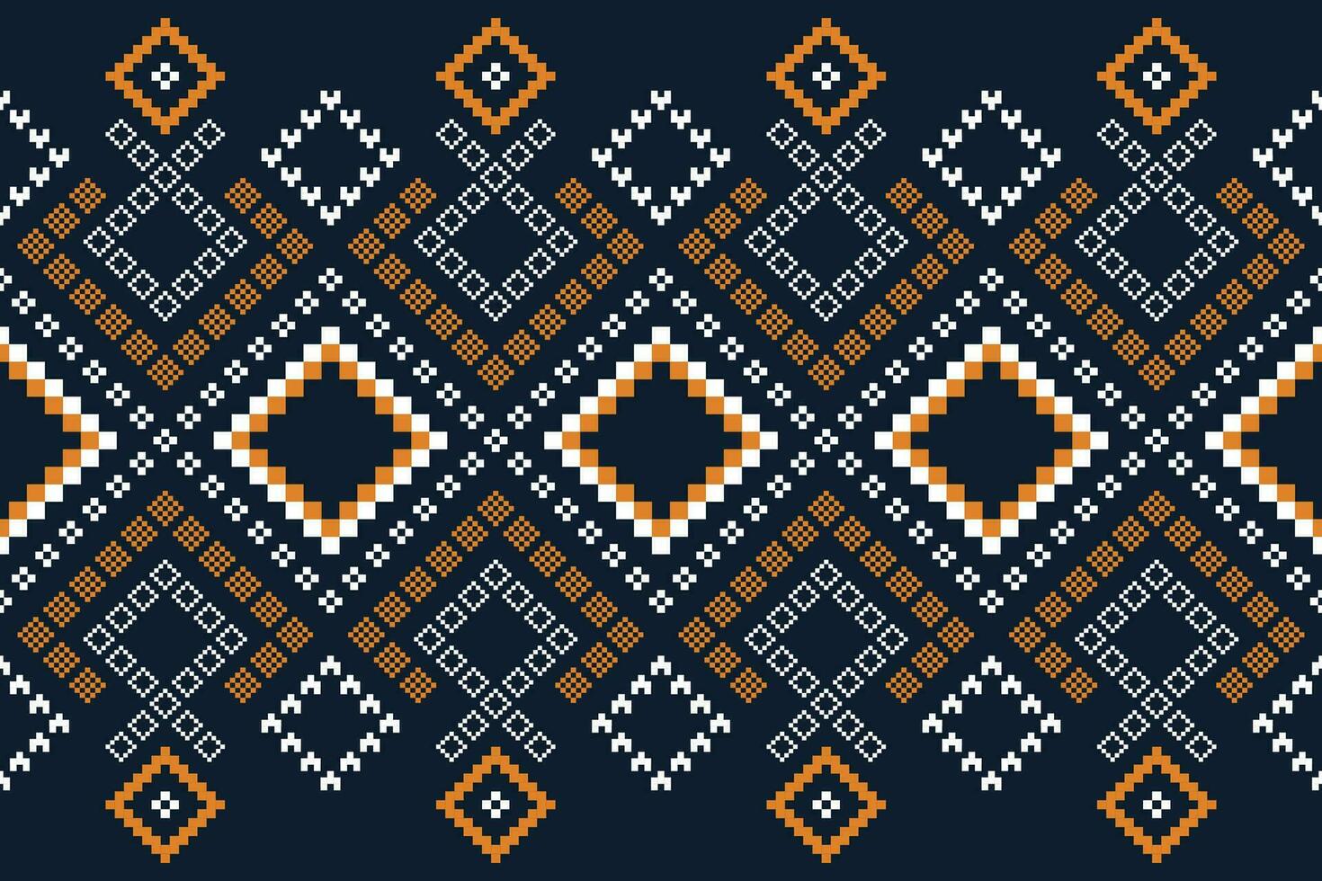 Indigo Marine Blau geometrisch traditionell ethnisch Muster Ikat nahtlos Muster Rand abstrakt Design zum Stoff drucken Stoff Kleid Teppich Vorhänge und Sarong aztekisch afrikanisch indisch indonesisch vektor