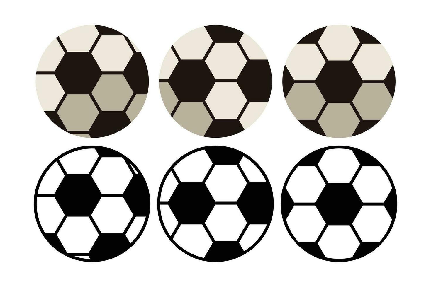 Fußball Ball Vektor Illustration einfach Stil einstellen