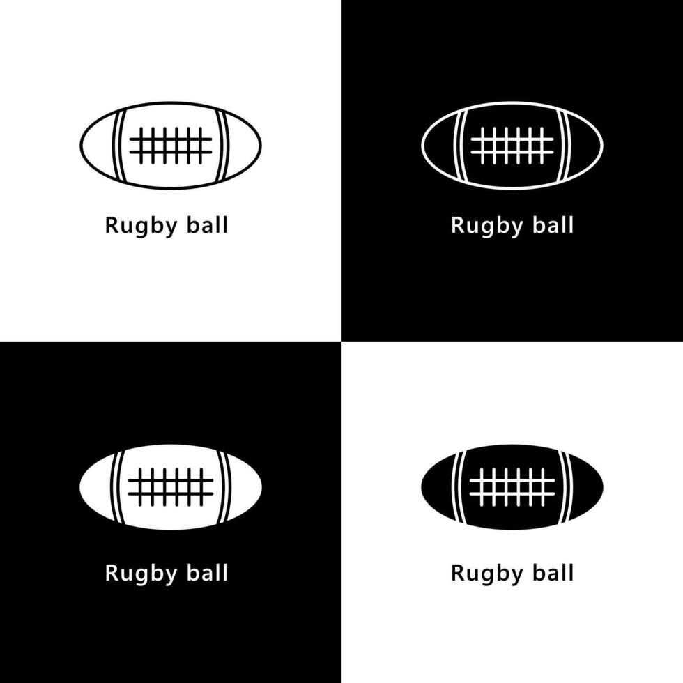 rugby boll och amerikan fotboll boll logotyp ikon vektor