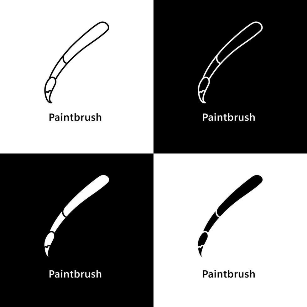 paintbrush teckning verktyg logotyp ikon vektor