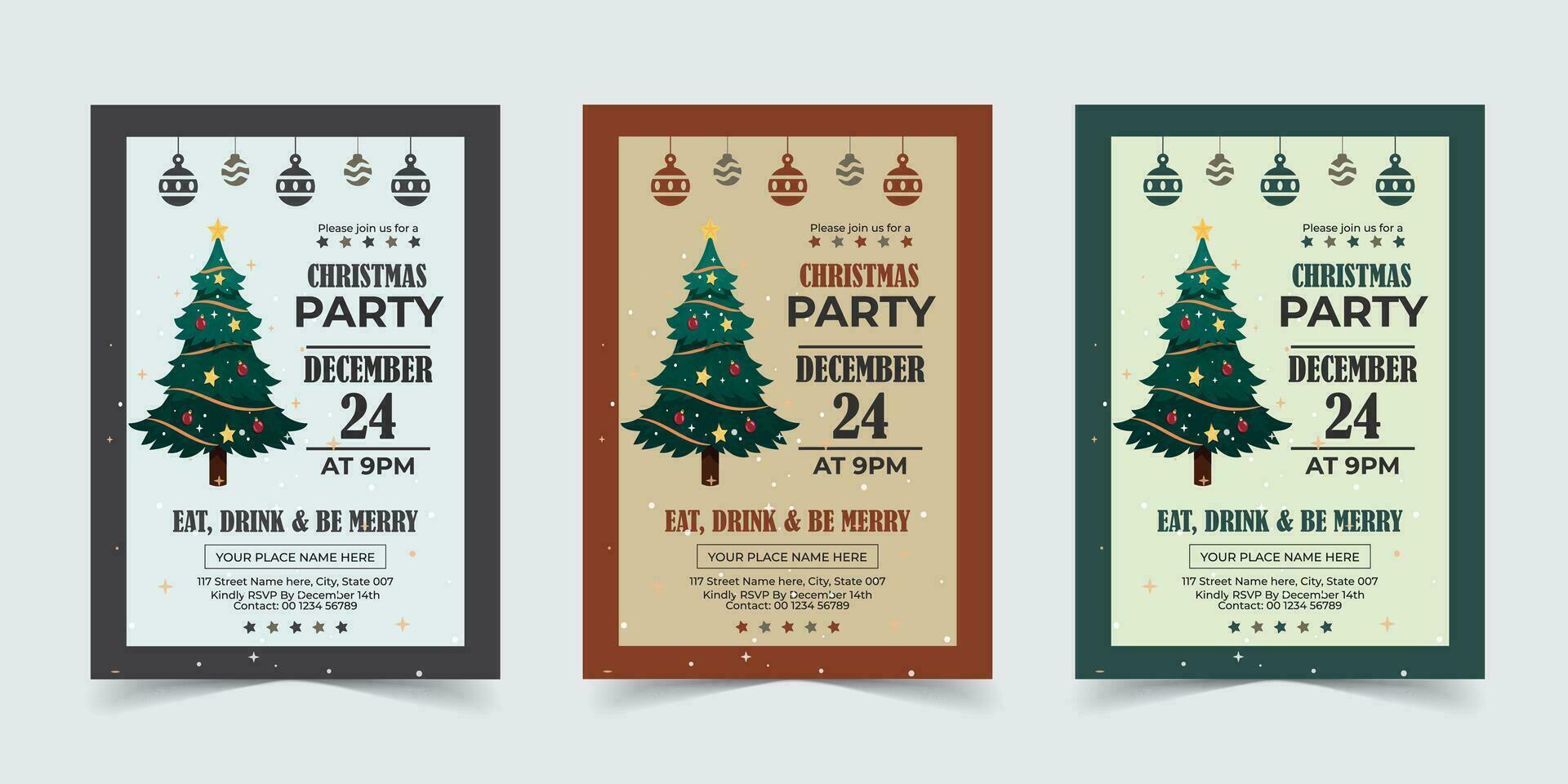 glad jul fest flygblad mall affisch design, Semester täcker. xmas mallar med typografi och Flerfärgad i modern minimalistisk stil för webb, social media och skriva ut design vektor