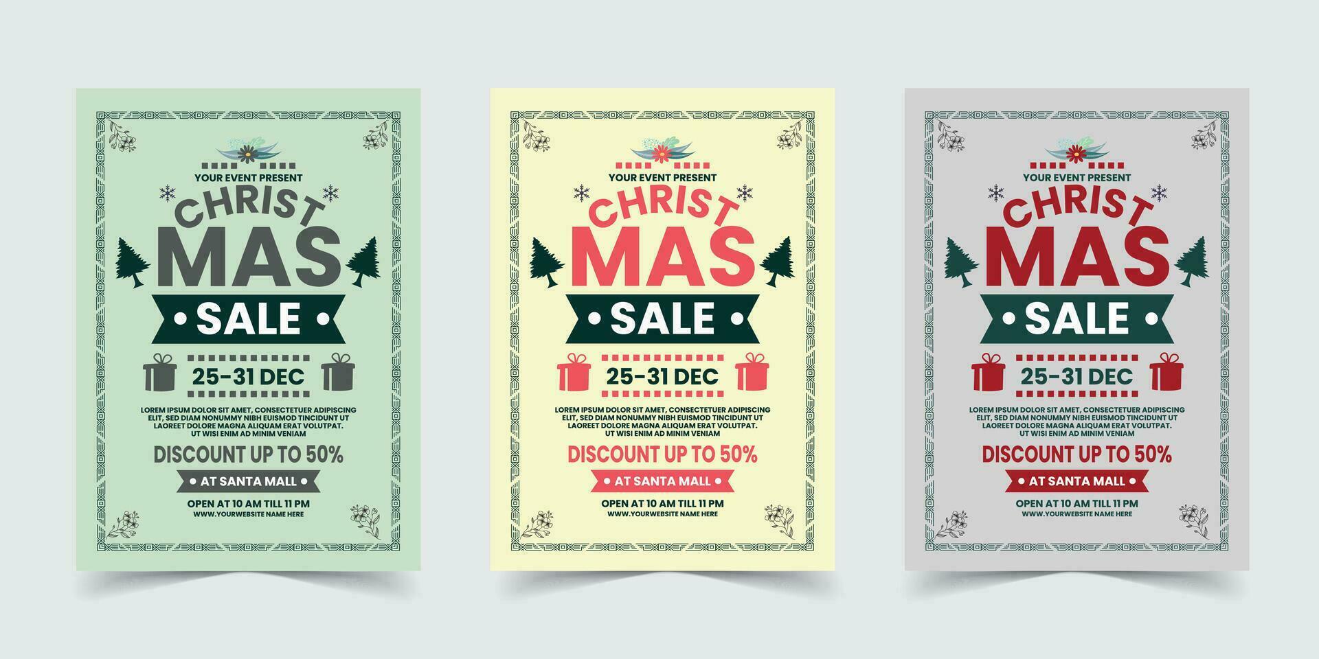 glad jul försäljning flygblad mall affisch design, Semester täcker. xmas mallar med typografi och Flerfärgad i modern minimalistisk stil för webb, social media och skriva ut design vektor