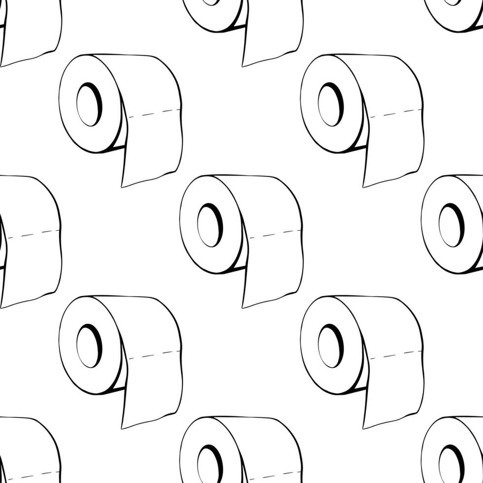 toilettenpapier rollt nahtloses muster vektor