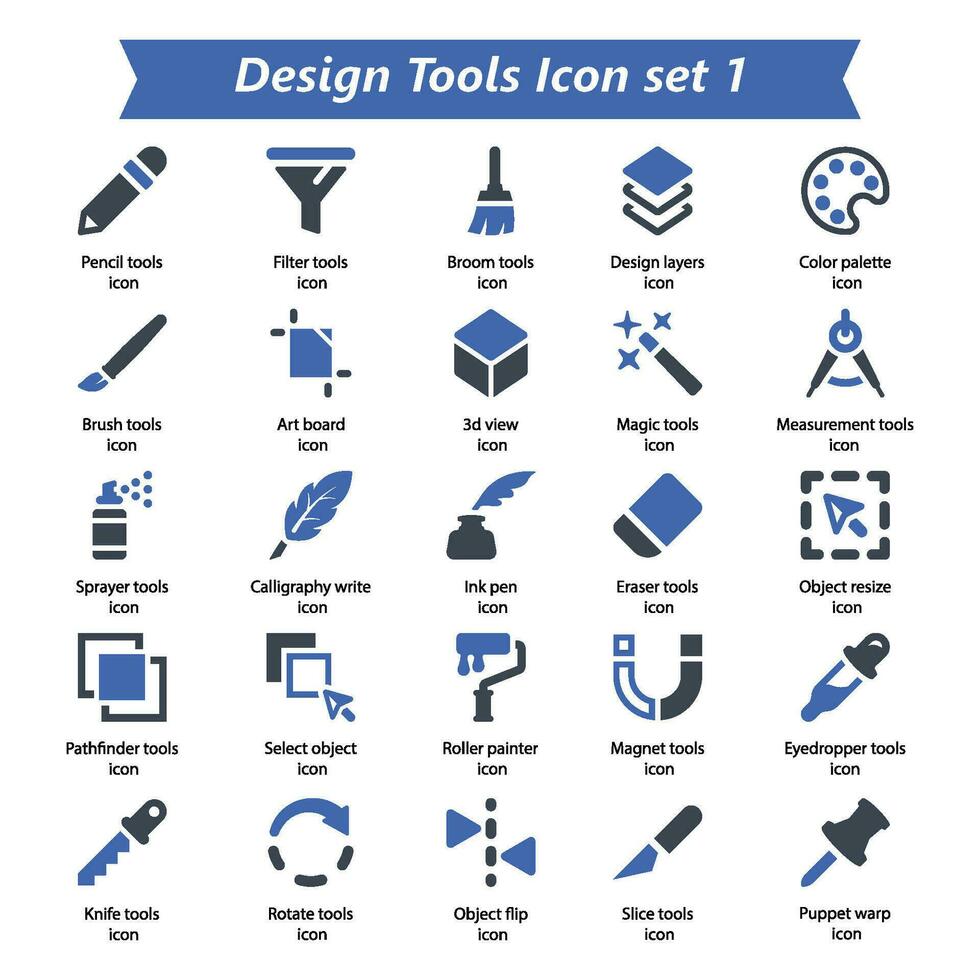 design verktyg ikon uppsättning 1 vektor