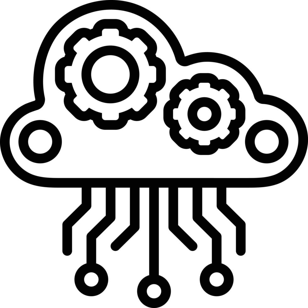 Liniensymbol für Cloud-Computing vektor