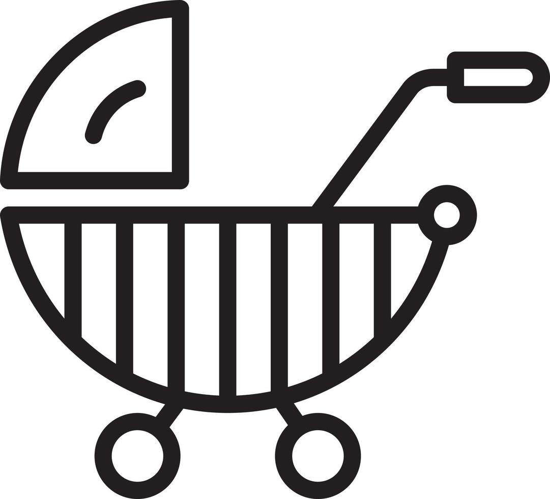 Liniensymbol für Kinderwagen vektor