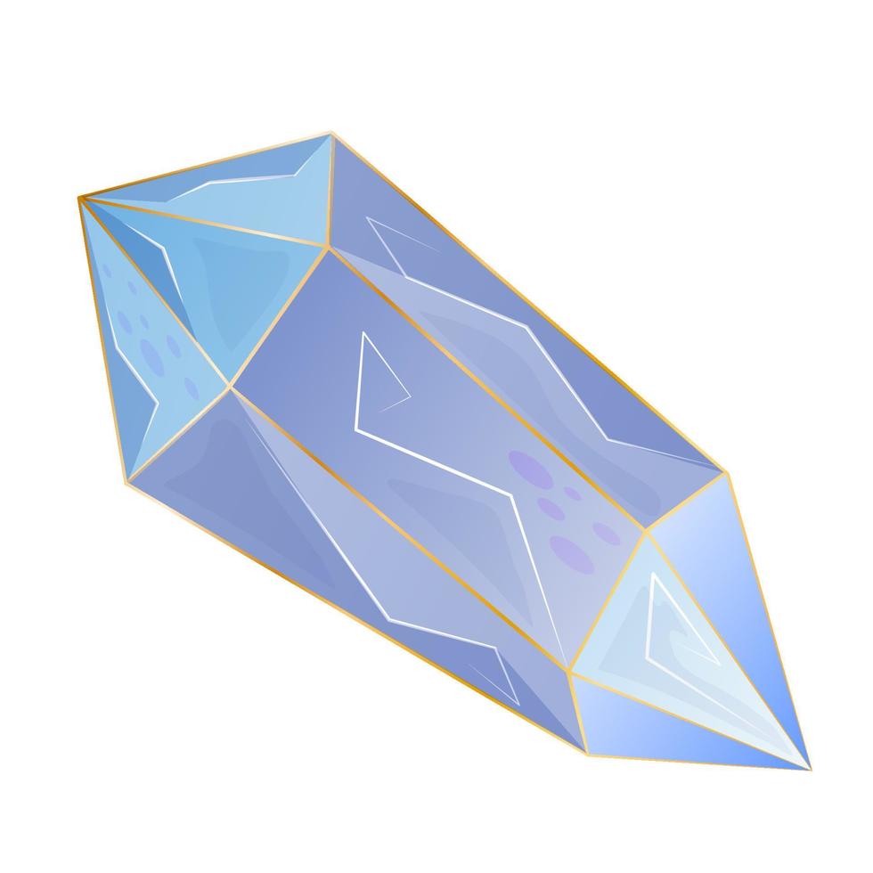 schöner Kristall, Edelstein, Juwel ist auf weißem Hintergrund. ein bunter Stein für Spiele und Anwendungen. Vektorillustration im Cartoon-Stil vektor
