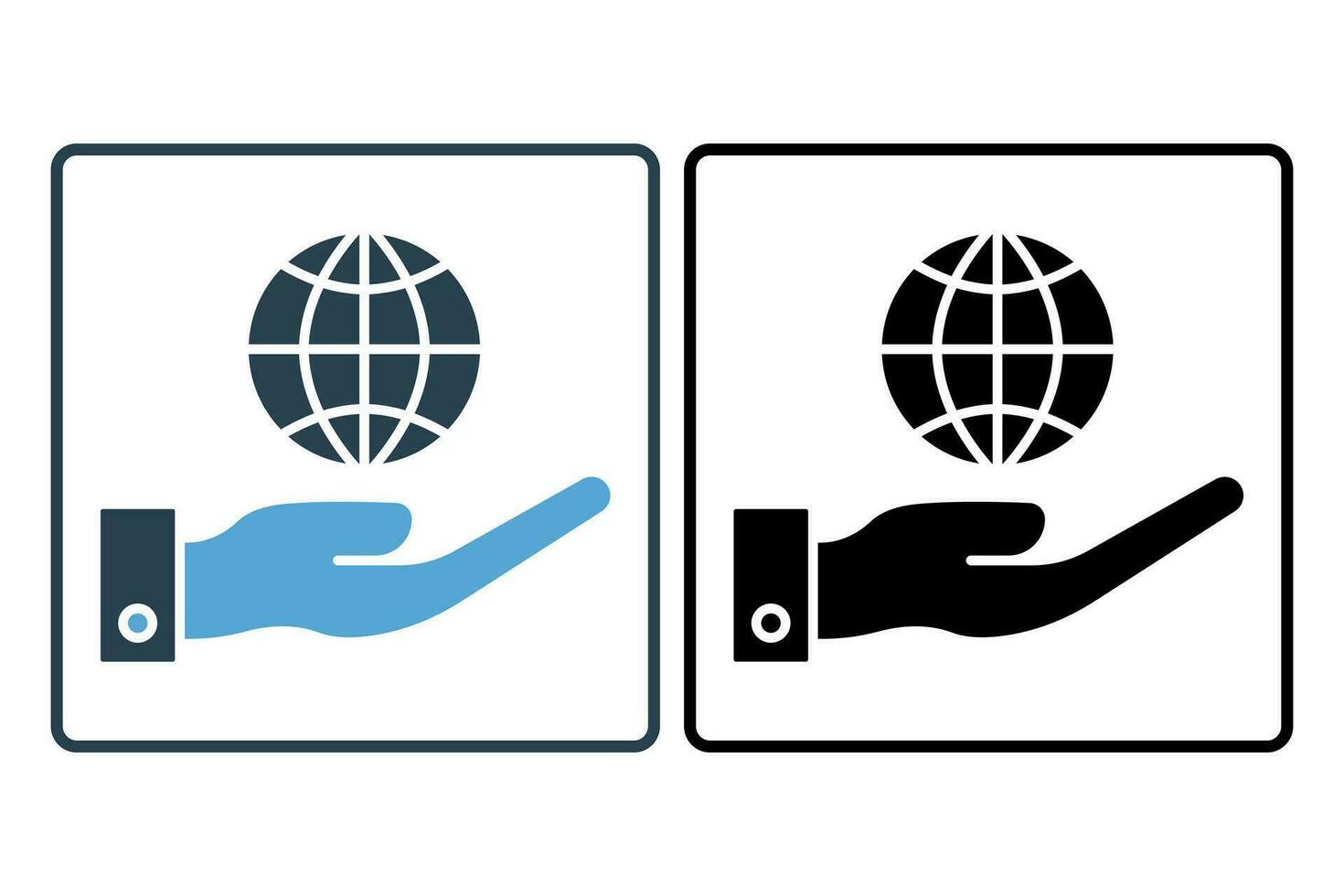 Verantwortung Symbol. Hand und Erde. solide Symbol Stil. einfach Vektor Design editierbar