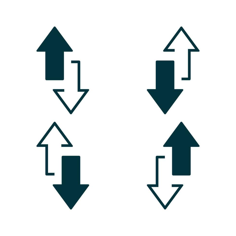 upp och ner pil ikon vektor. överföra pilar ikon. två pilar data nätverk enkel grafisk ikon. ladda upp och ladda ner pil ikon vektor