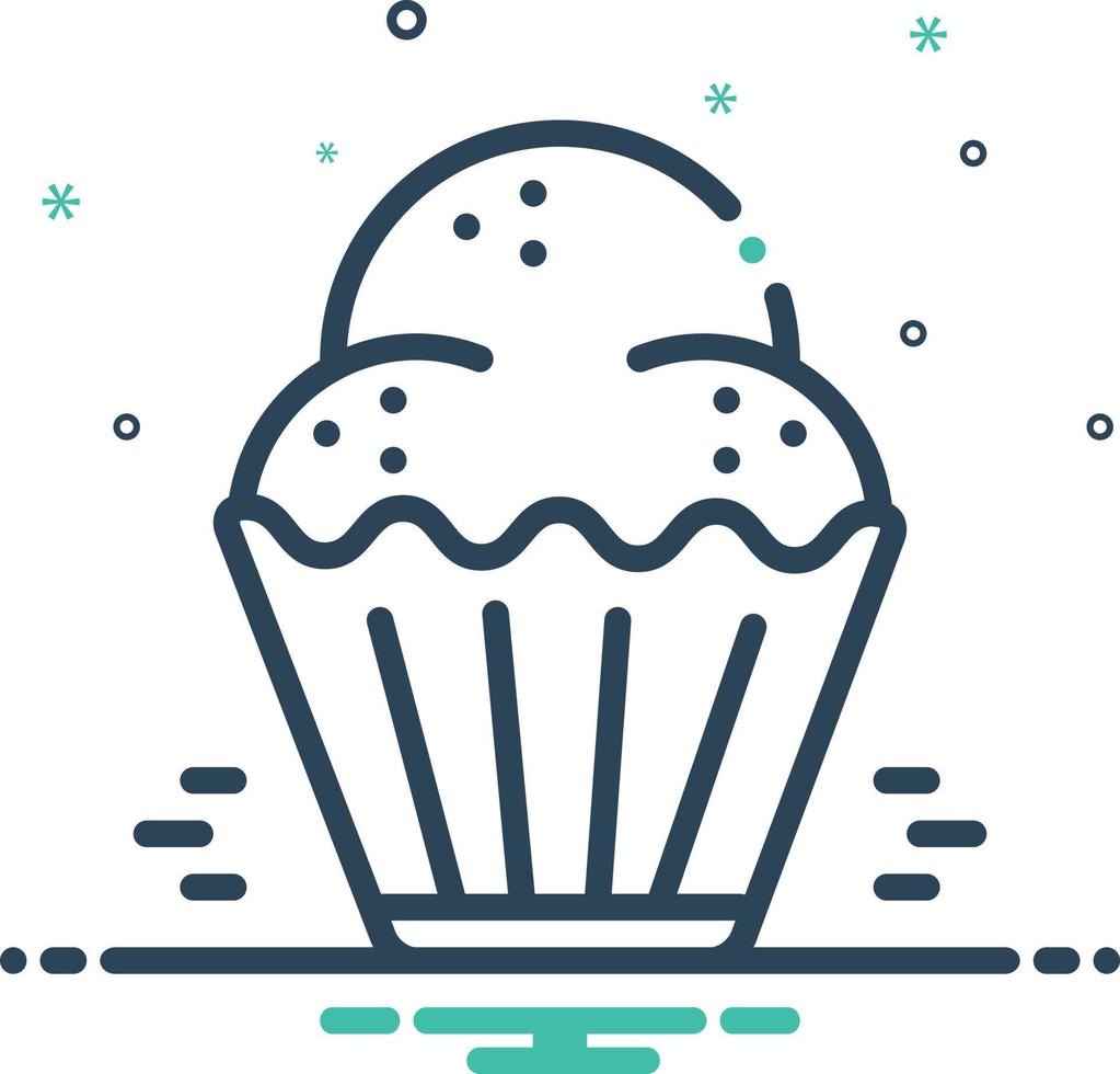 mix -ikon för cupcake vektor