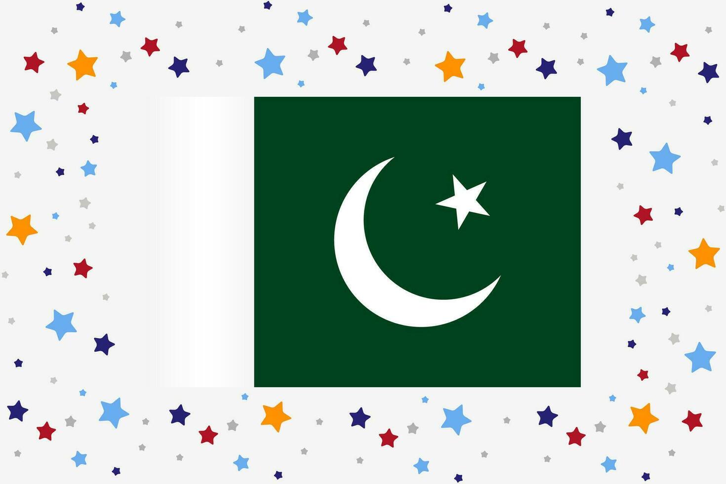 pakistan flagga oberoende dag firande med stjärnor vektor