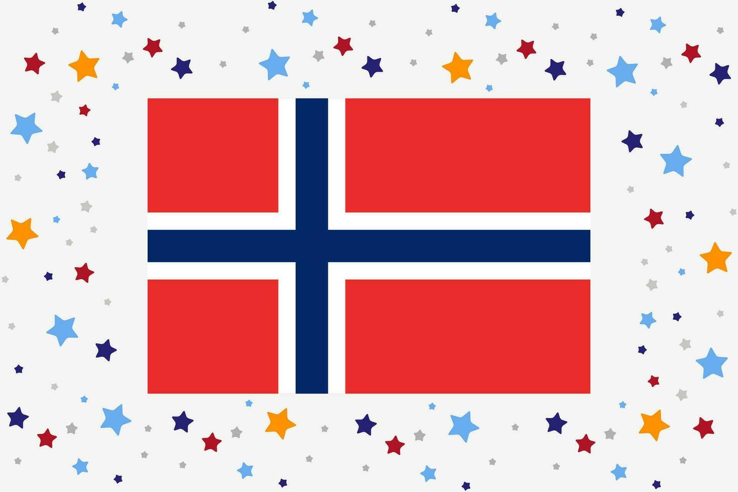 Norwegen Flagge Unabhängigkeit Tag Feier mit Sterne vektor