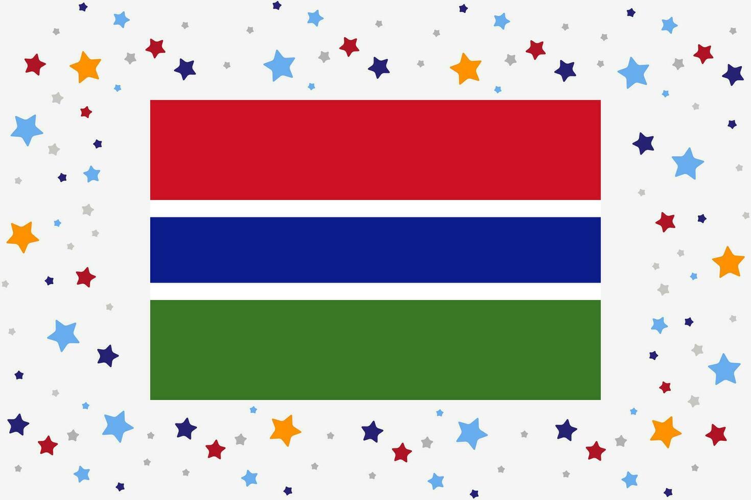 Gambia Flagge Unabhängigkeit Tag Feier mit Sterne vektor