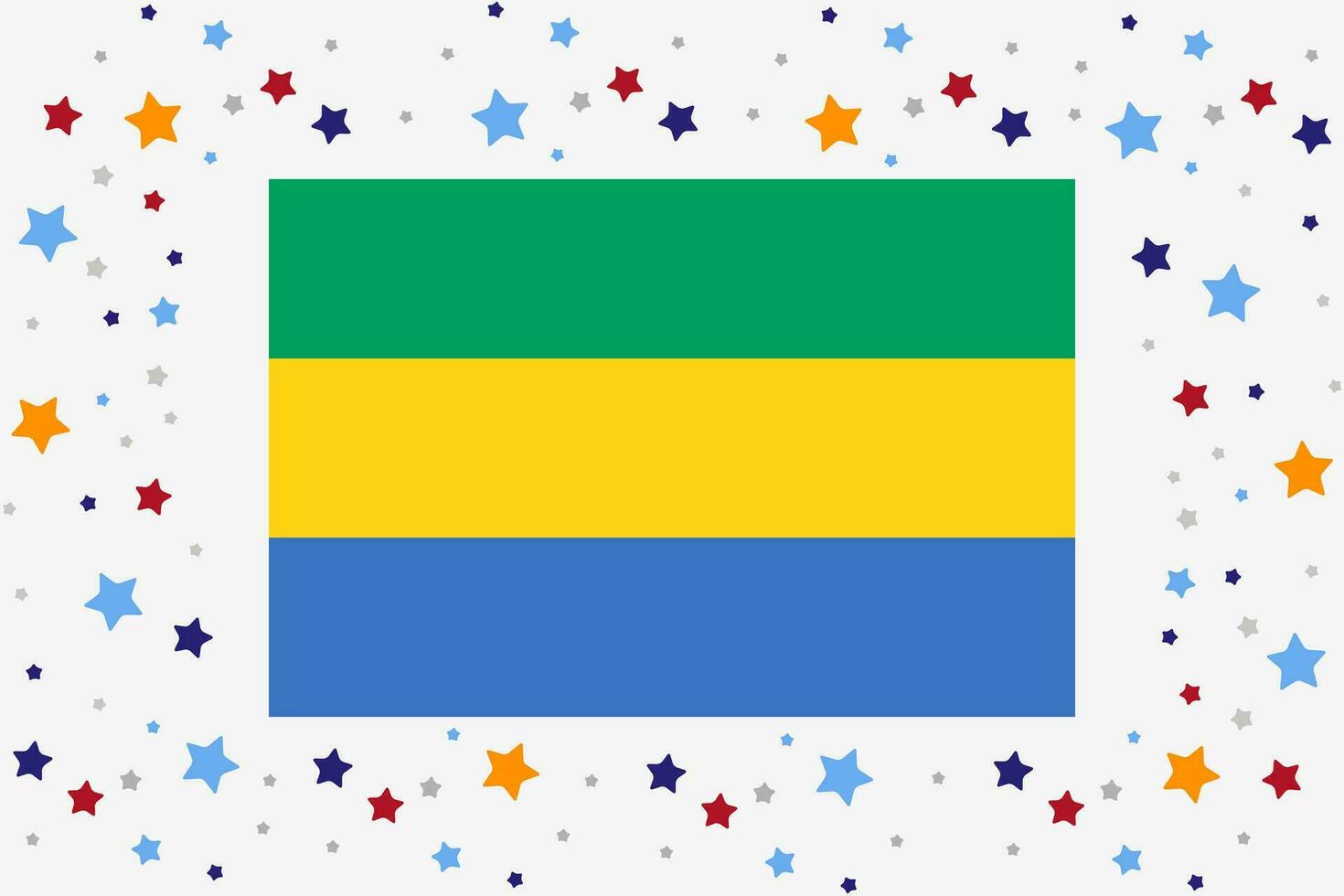 gabon flagga oberoende dag firande med stjärnor vektor