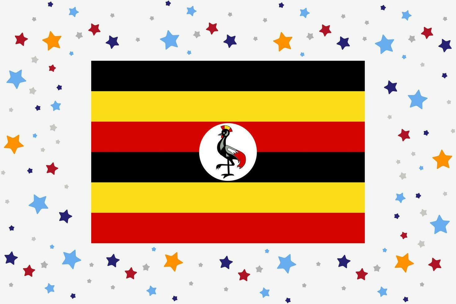 uganda flagga oberoende dag firande med stjärnor vektor