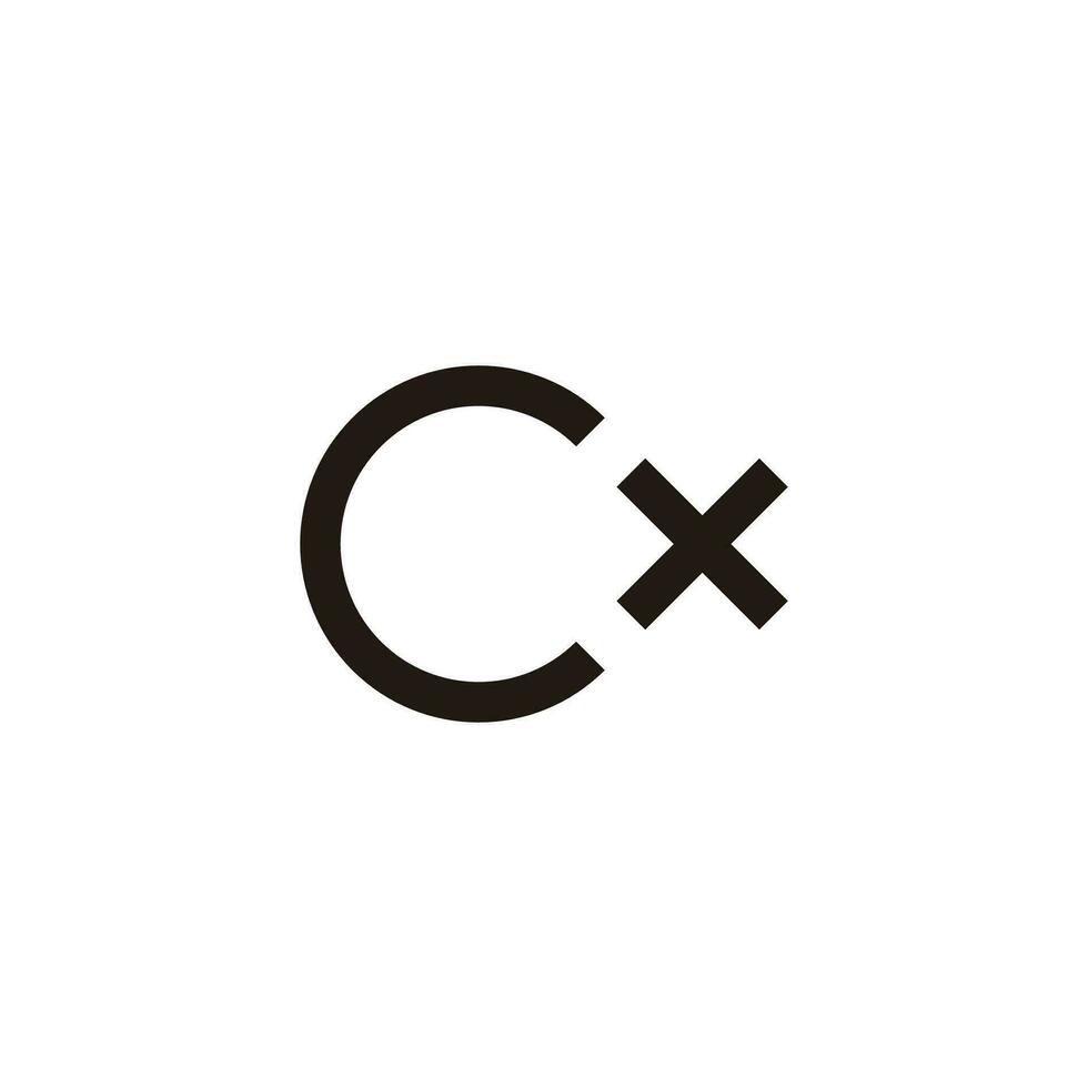 brev cx enkel geometrisk linje logotyp vektor