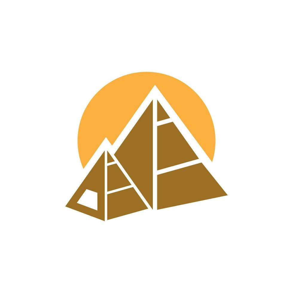 triangel piramid ikon och symbol vektor mall