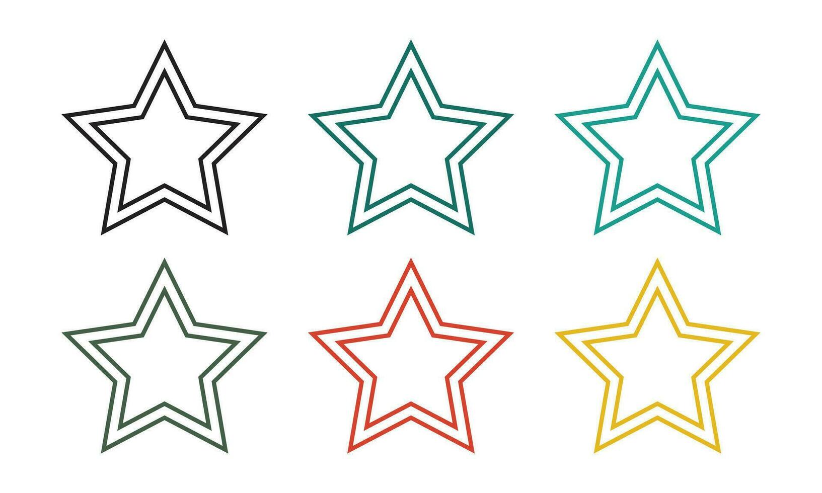 uppsättning av favorit guld eller platt stjärna ikoner för appar och webbplatser. vektor