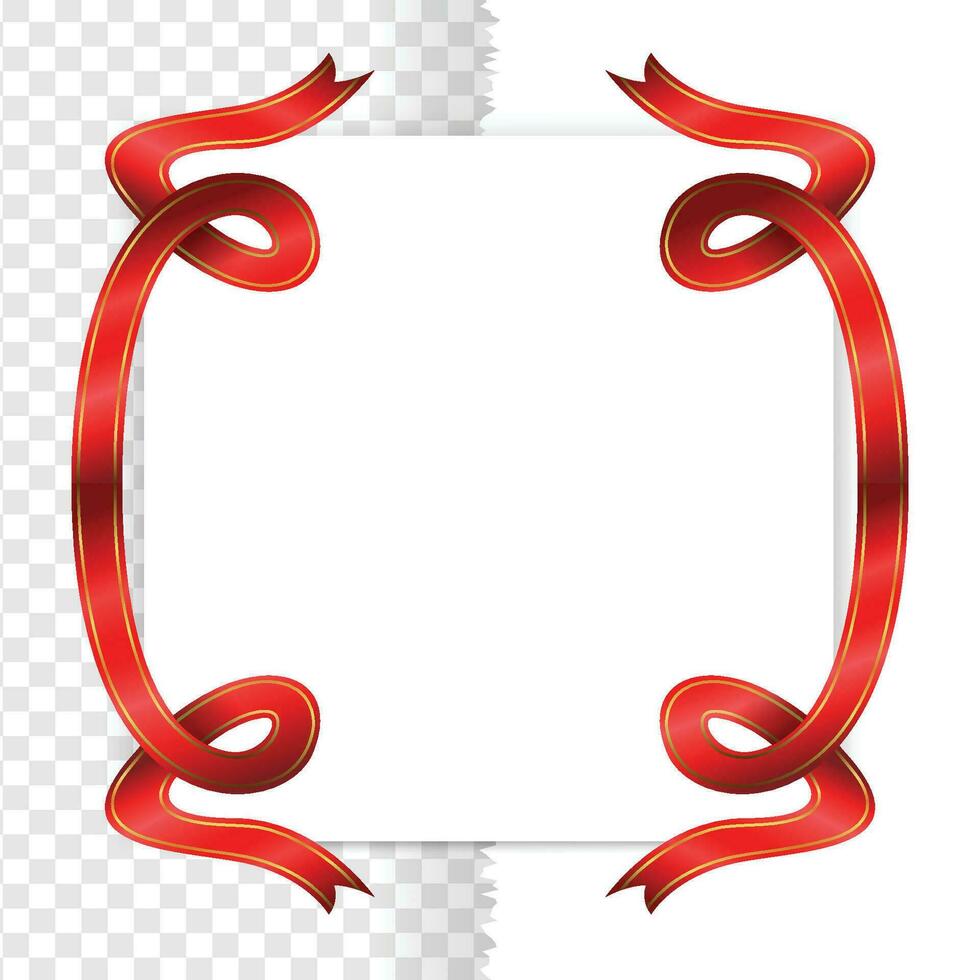 röd märka med hörn band, tömma sida mall ram isolerat på bakgrund vektor