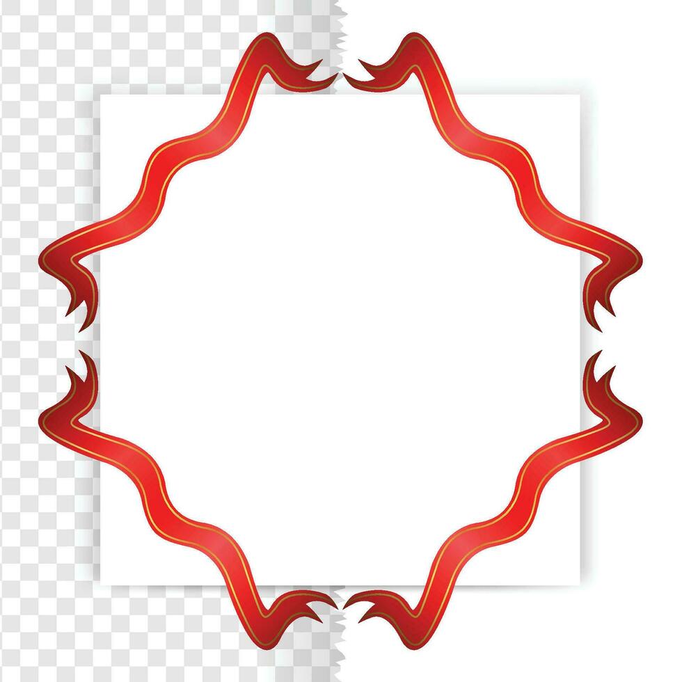rot Etikett mit Ecke Band, leeren Seite Vorlage Rahmen isoliert auf Hintergrund vektor