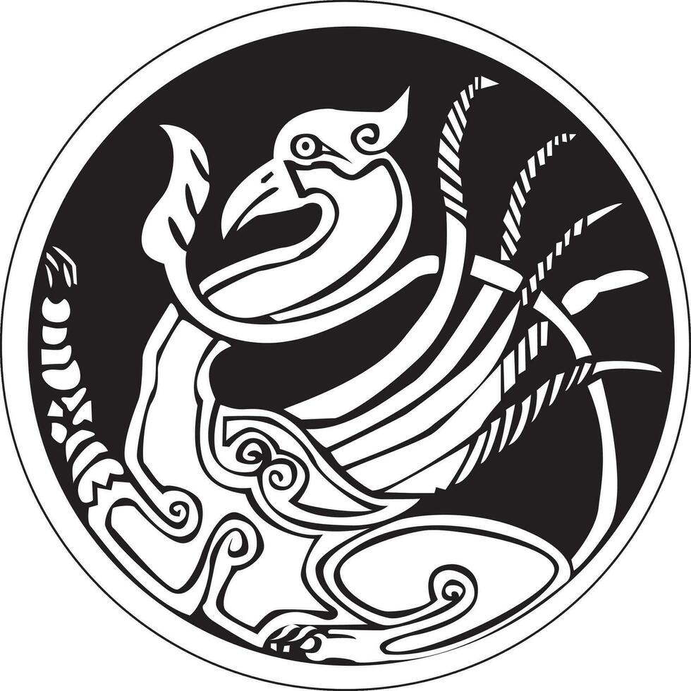en druidisk astronomisk symbol av en fågel Fenix fågel vektor