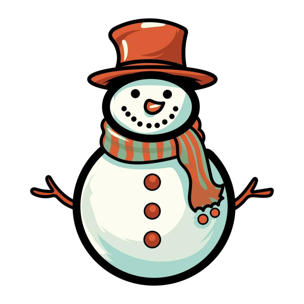 Weihnachten Schneemann Karikatur Vektor Design