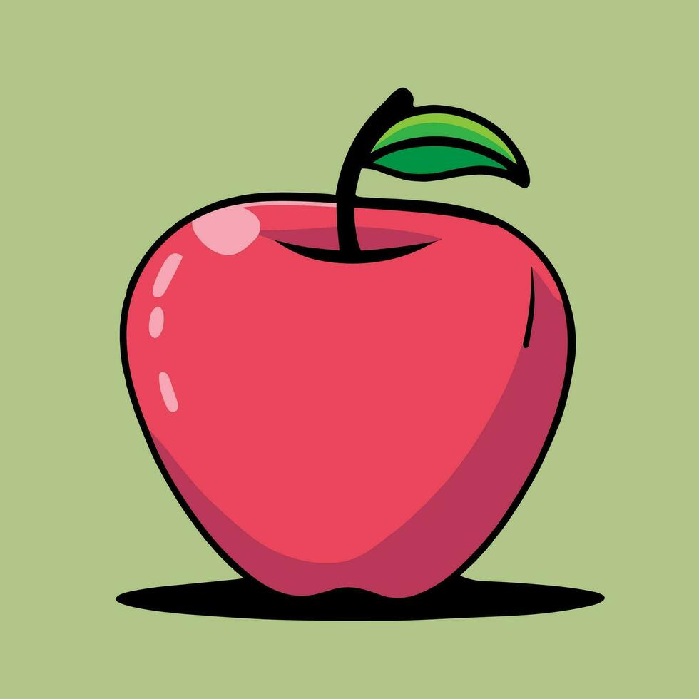 äpple ikon isolerat vektor illustration, Färg teckning tecken, symbol.